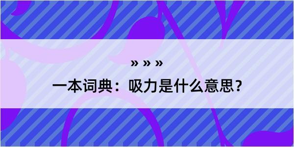 一本词典：吸力是什么意思？