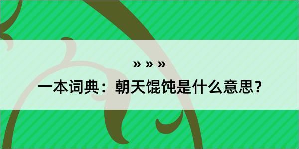 一本词典：朝天馄饨是什么意思？