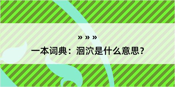 一本词典：洄泬是什么意思？