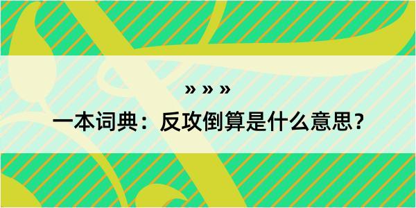 一本词典：反攻倒算是什么意思？