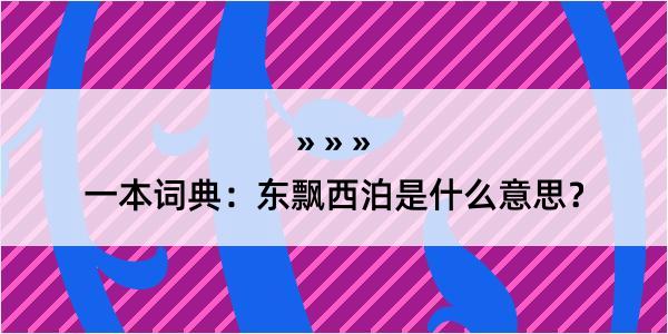 一本词典：东飘西泊是什么意思？