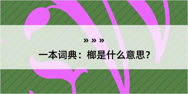 一本词典：榔是什么意思？