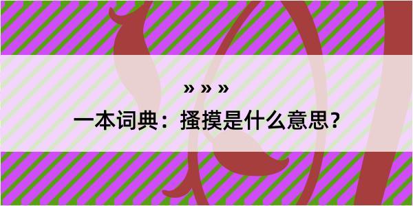 一本词典：搔摸是什么意思？