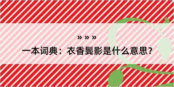 一本词典：衣香鬓影是什么意思？