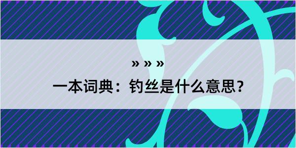 一本词典：钓丝是什么意思？