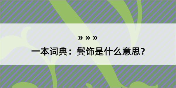 一本词典：鬓饰是什么意思？