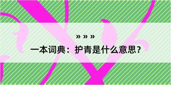 一本词典：护青是什么意思？