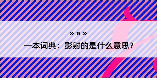 一本词典：影射的是什么意思？