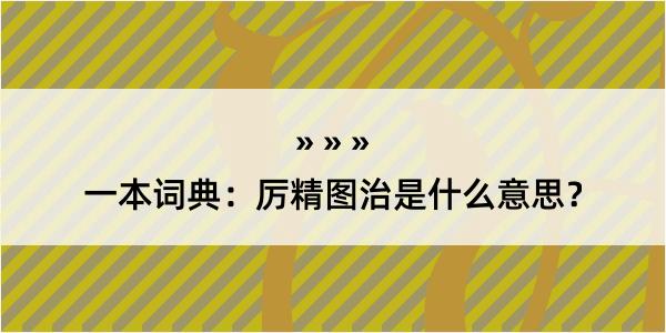 一本词典：厉精图治是什么意思？