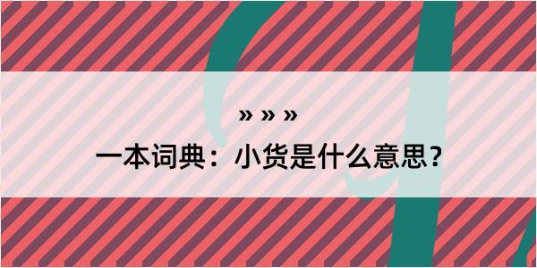 一本词典：小货是什么意思？