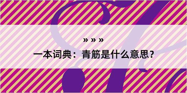 一本词典：青筋是什么意思？