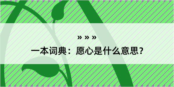 一本词典：愿心是什么意思？