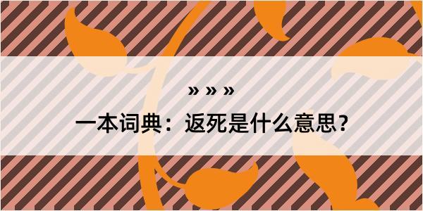 一本词典：返死是什么意思？