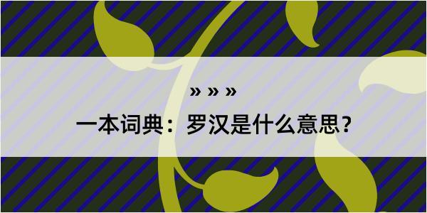 一本词典：罗汉是什么意思？