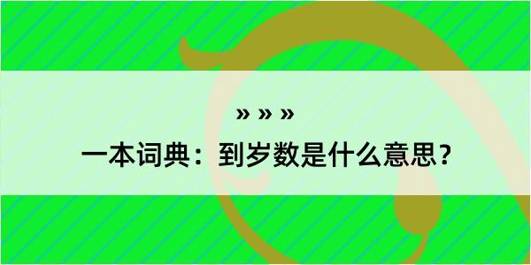 一本词典：到岁数是什么意思？