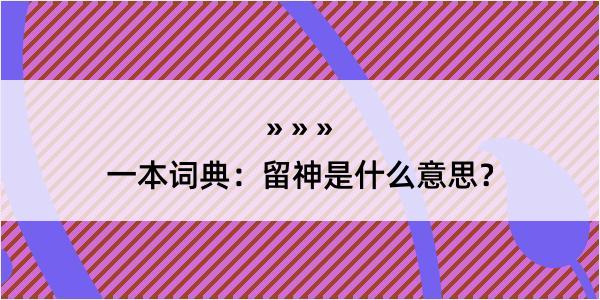 一本词典：留神是什么意思？