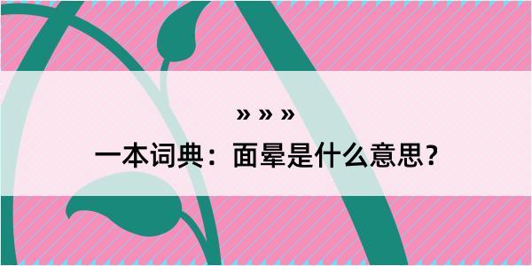 一本词典：面晕是什么意思？