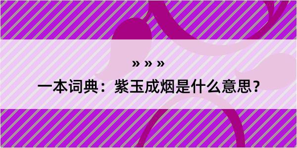 一本词典：紫玉成烟是什么意思？