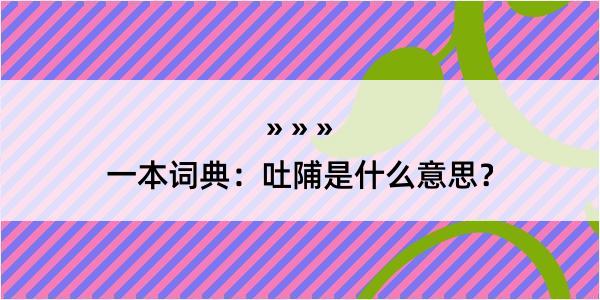 一本词典：吐陠是什么意思？