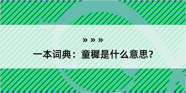 一本词典：童穉是什么意思？