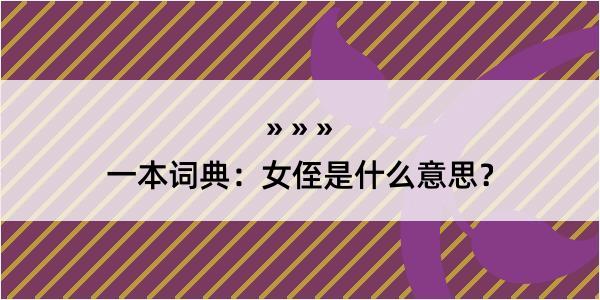 一本词典：女侄是什么意思？