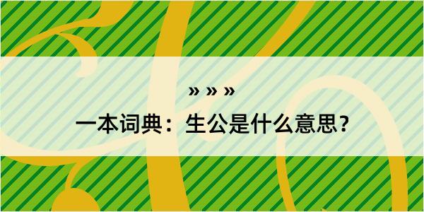 一本词典：生公是什么意思？