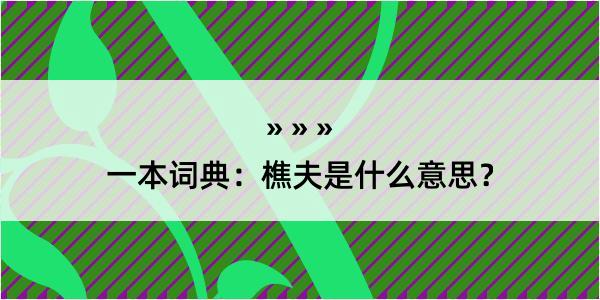 一本词典：樵夫是什么意思？