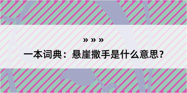 一本词典：悬崖撒手是什么意思？