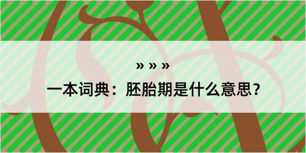 一本词典：胚胎期是什么意思？