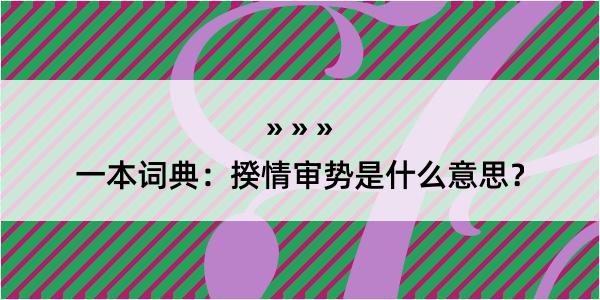 一本词典：揆情审势是什么意思？