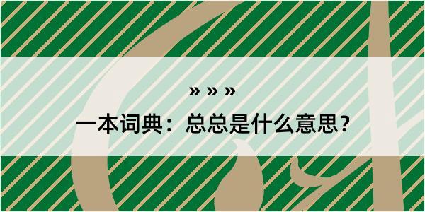 一本词典：总总是什么意思？