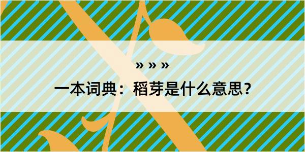 一本词典：稻芽是什么意思？