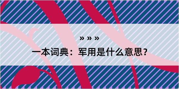 一本词典：军用是什么意思？