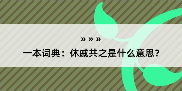 一本词典：休戚共之是什么意思？