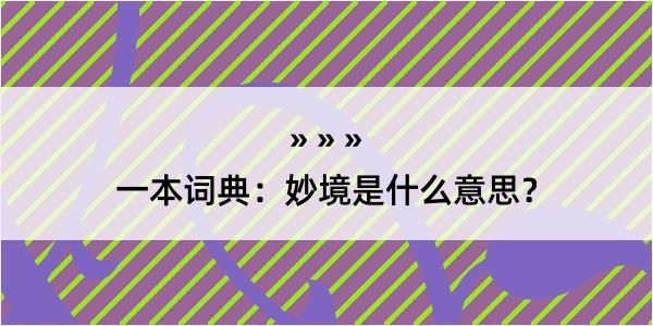 一本词典：妙境是什么意思？