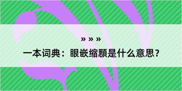 一本词典：眼嵌缩顋是什么意思？