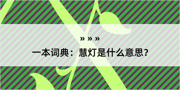 一本词典：慧灯是什么意思？