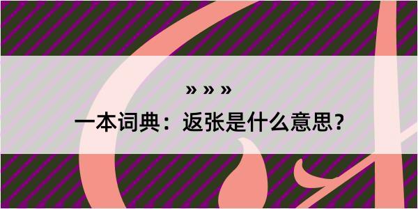 一本词典：返张是什么意思？