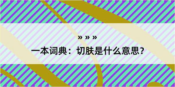 一本词典：切肤是什么意思？