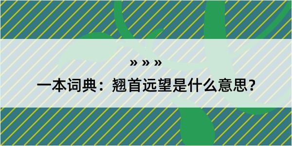 一本词典：翘首远望是什么意思？