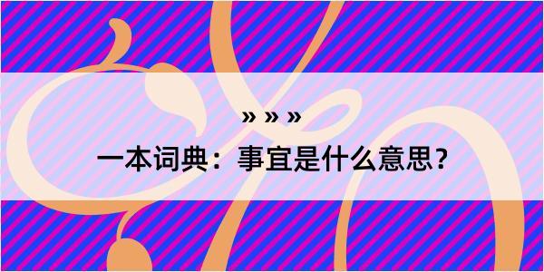 一本词典：事宜是什么意思？