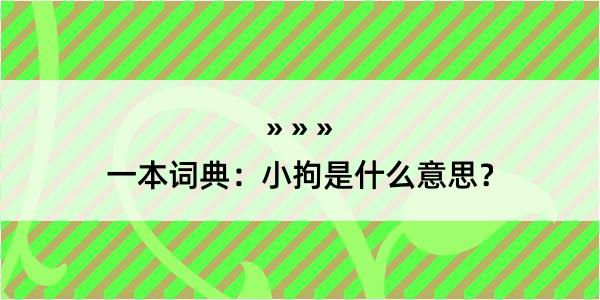 一本词典：小拘是什么意思？