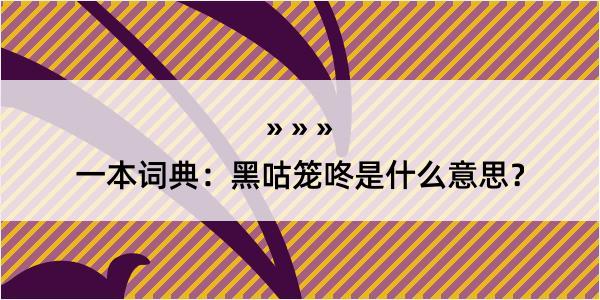 一本词典：黑咕笼咚是什么意思？