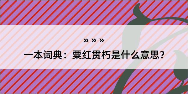 一本词典：粟红贯朽是什么意思？