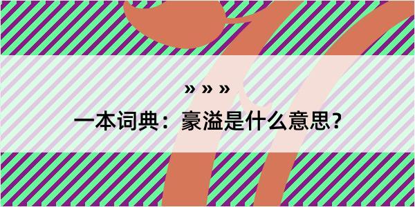 一本词典：豪溢是什么意思？