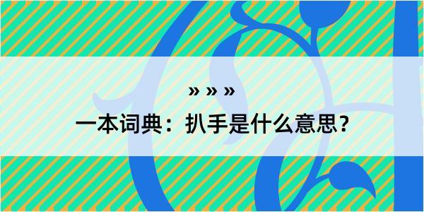 一本词典：扒手是什么意思？