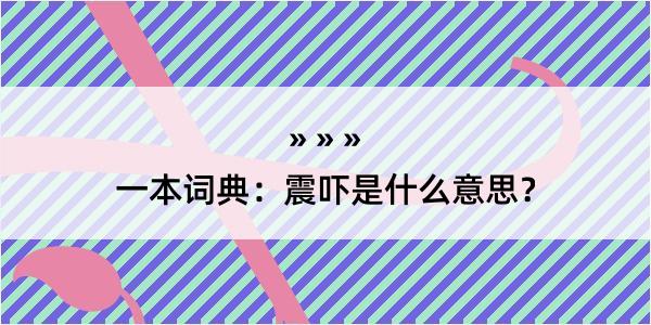 一本词典：震吓是什么意思？