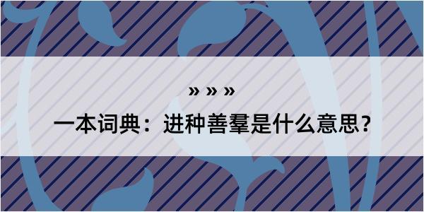 一本词典：进种善羣是什么意思？