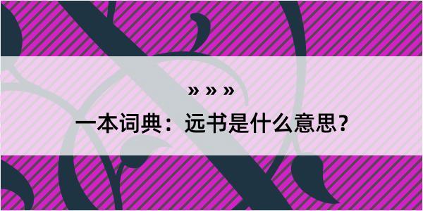 一本词典：远书是什么意思？