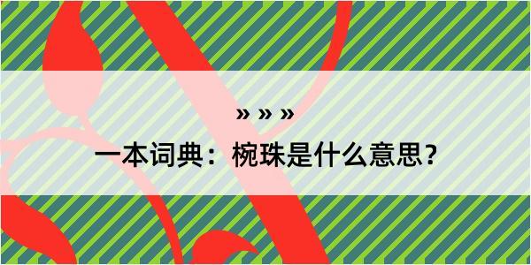 一本词典：椀珠是什么意思？